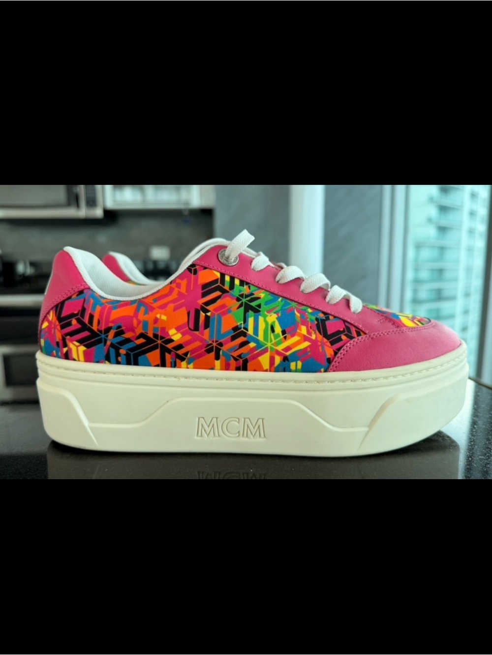 MCM Pink Multi-Color Platform Sneakers - Picture 8 of 11